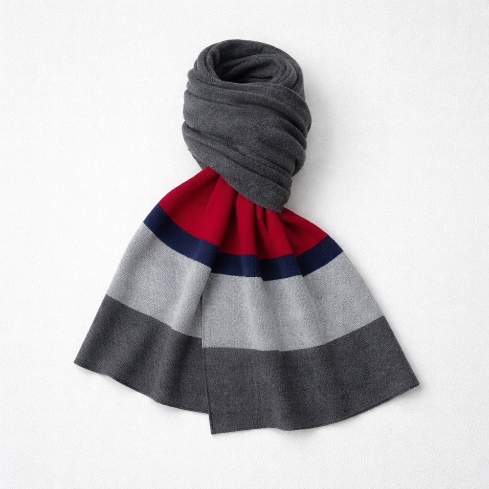 Stylish Gray, Blue and Red Scarf - Women’s/Men